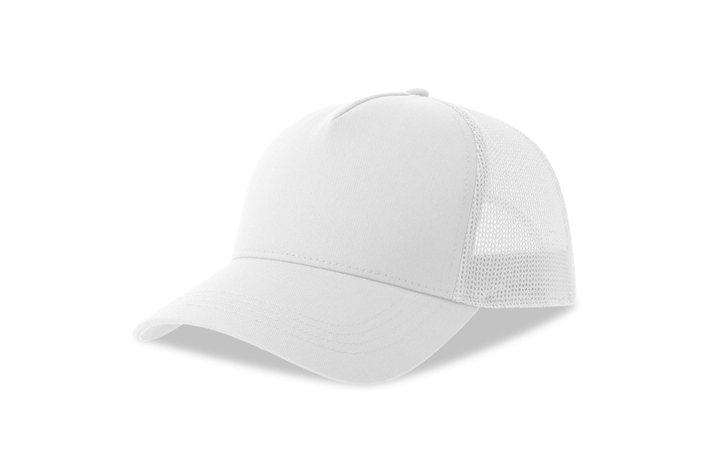 Czapka z Daszkiem Trucker Bawelna Organiczna Recykling Poliester AT535 - White & White