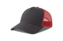 Czapka z Daszkiem Trucker Bawełna Organiczna Recykling Poliester AT535 - Dark Grey & Red