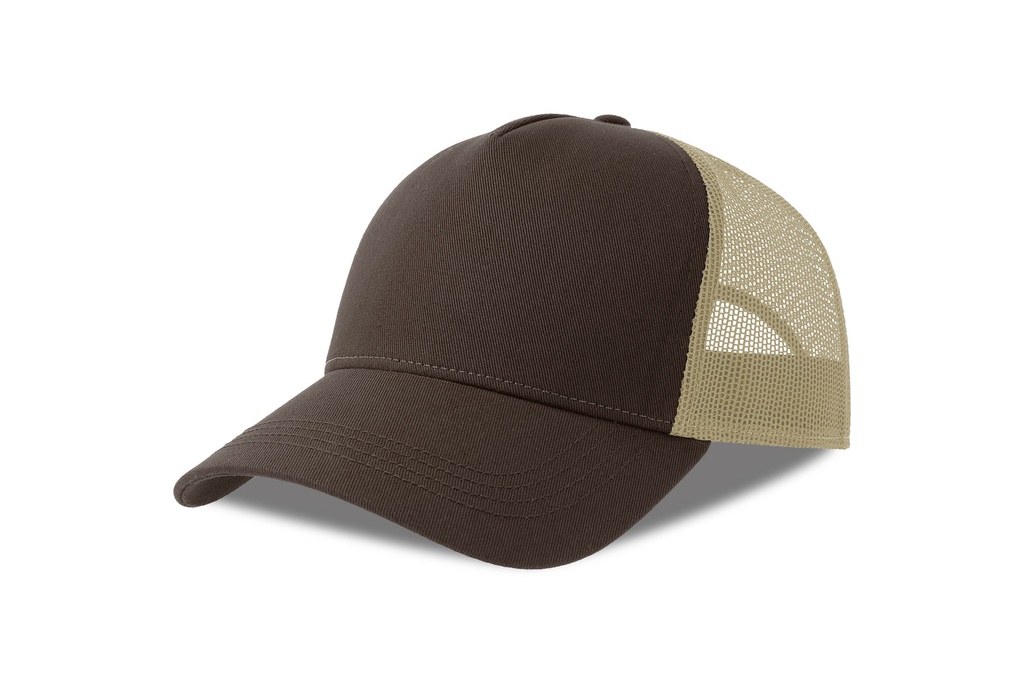 Czapka z Daszkiem Trucker Bawełna Organiczna Recykling Poliester AT535 - Brown & Stone