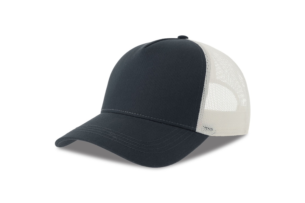Czapka z Daszkiem Trucker Bawełna Organiczna Recykling Poliester AT535 - Navy & White
