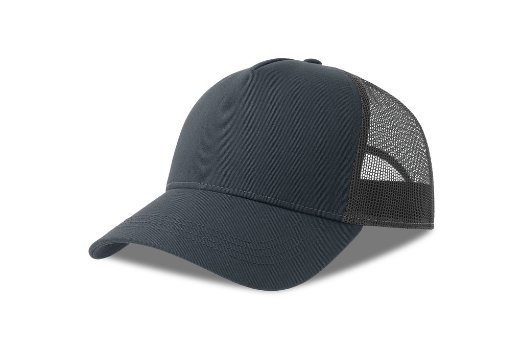 Czapka z Daszkiem Trucker Bawelna Organiczna Recykling Poliester AT535 - Navy & Dark Grey
