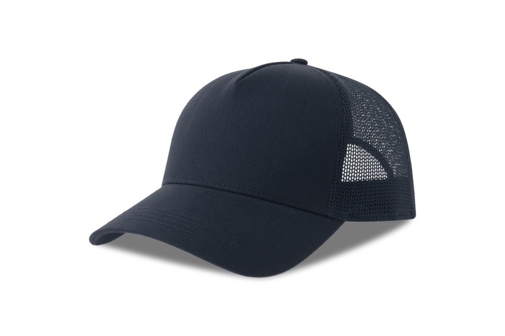 Czapka z Daszkiem Trucker Bawelna Organiczna Recykling Poliester AT535 - Navy & Navy