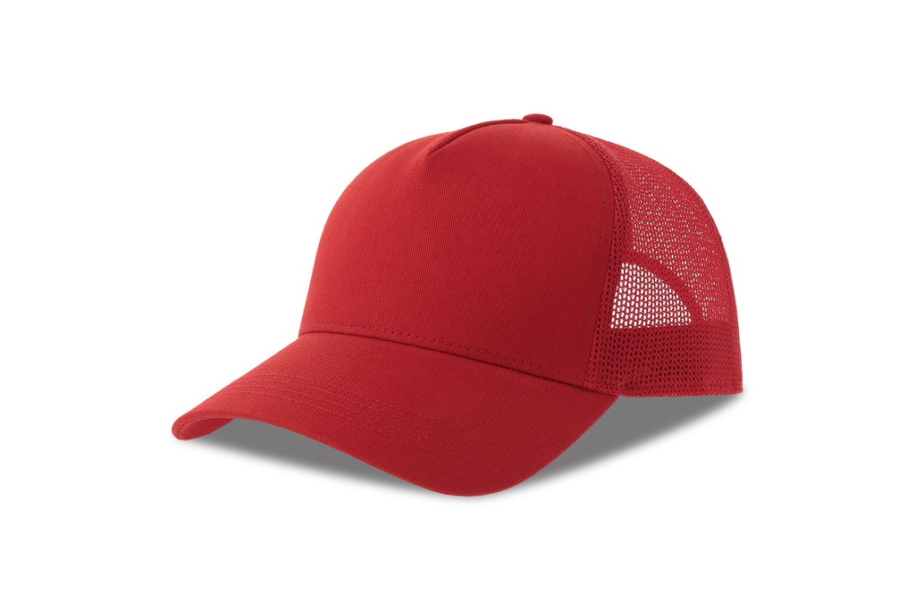 Czapka z Daszkiem Trucker Bawelna Organiczna Recykling Poliester AT535 - Red & Red