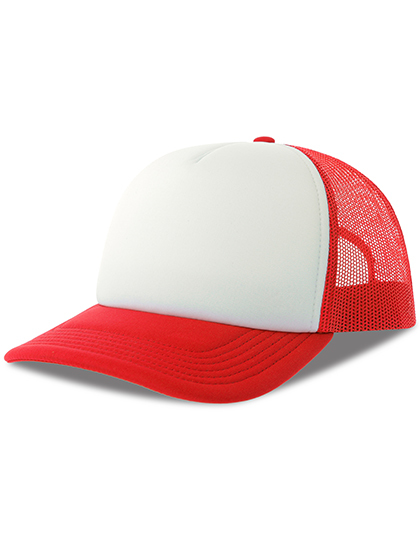 Czapka Z Daszkiem Siateczkowa Z Recyklingu AT537 - White & Red