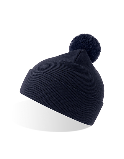 Czapka Beanie z Pomponem z Recyklingu AT811 - Navy