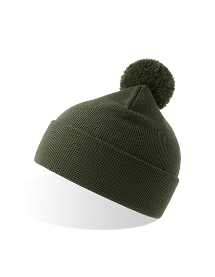 Czapka Beanie z Pomponem z Recyklingu AT811 - Olive