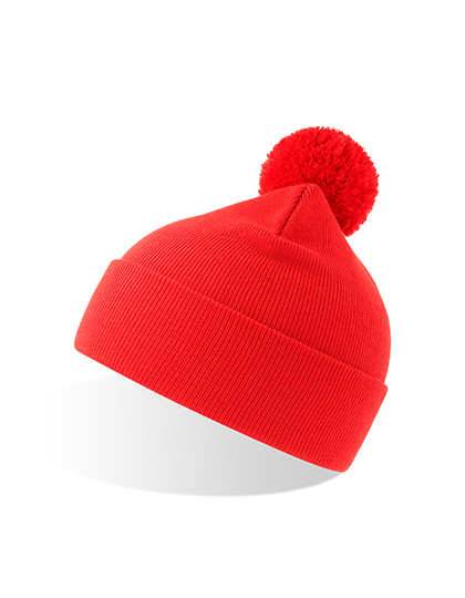 Czapka Beanie z Pomponem z Recyklingu AT811 - Red