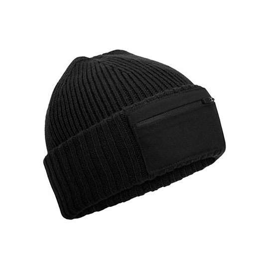 Czapka Beanie z Recyklingu z Kieszenia CB334R - Black