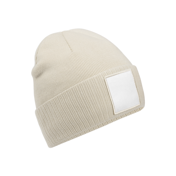 Czapka z naszywka CB337R - Oatmeal & White