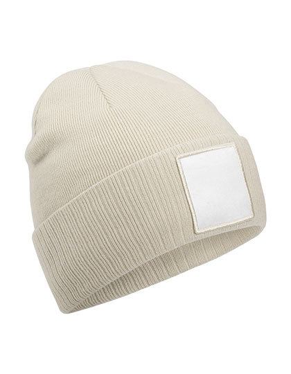 Czapka z naszywka CB337R - Oatmeal & White