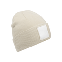Czapka z naszywka CB337R - Oatmeal & White
