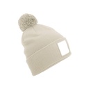 Czapka z pomponem Recykling Poliester CB338R - Oatmeal & White