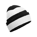 Czapka beanie z wywijanym brzegiem CB391R - Black & Soft White