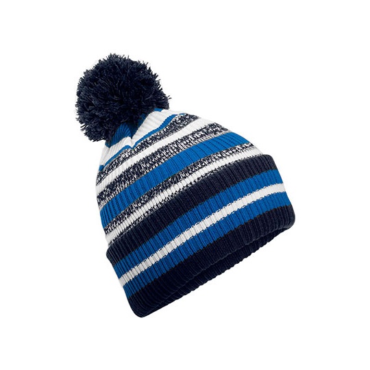 Czapka Zimowa Dzianinowa z Pomponem CB474R - French Navy & Sapphire Blue