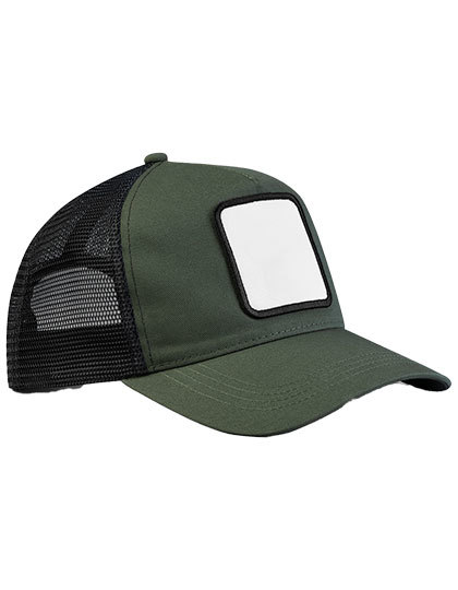 Czapka Truckerka 5-panelowa Bawelniano-poliestrowa CB636 - Olive Green & Black
