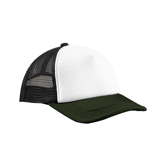 Czapka Trucker 5-Panelowa Siateczkowa Poliester Recykling CB639 - Black & Dark Olive