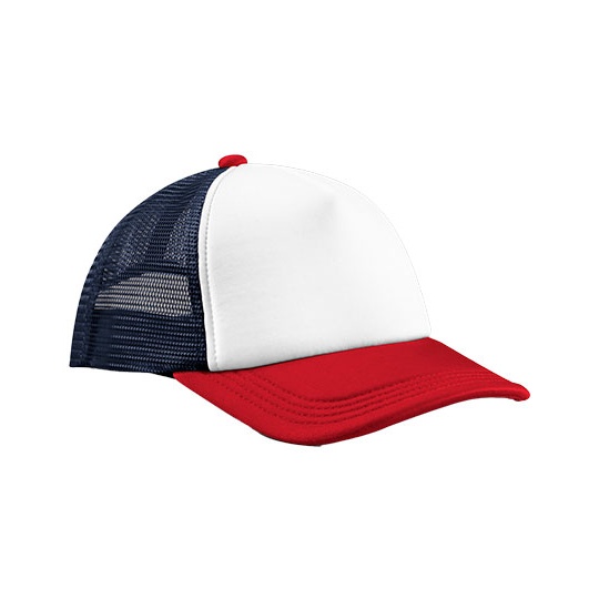 Czapka Trucker 5-Panelowa Snapback CB639 - Navy & Red