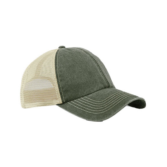 Czapka Trucker Bawelniana z Siatka CB672 - Vintage Olive & Stone