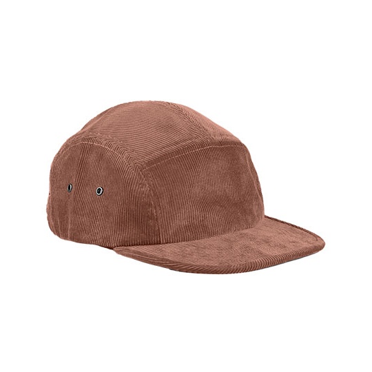 Czapka 5-panelowa Bawelna Organiczna Sztruks CB679 - Redwood