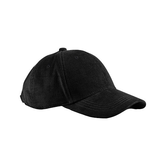 Czapka z bawelnianego sztruksu CB680 - Black