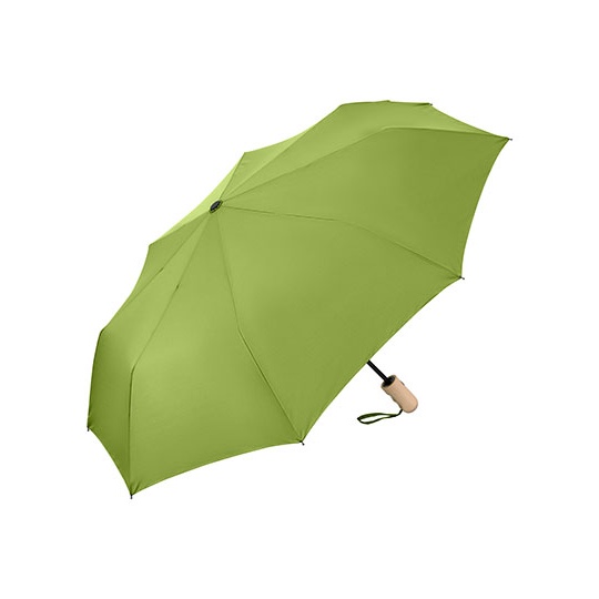 Parasol skladany automatyczny z drewniana raczka FA5514WS - Lime