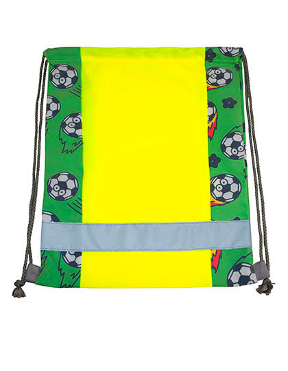 Worek gimnastyczny Dzieciecy Poliester Odblaskowy KX069 - Yellow & Soccer