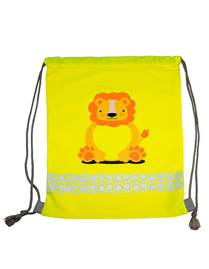 Worek Gimnastyczny Dzieciecy Poliester z Nadrukiem Odblaskowy KX175 - Lion Yellow