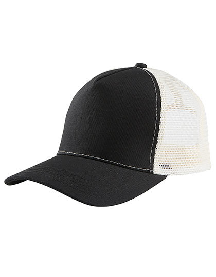 Czapka pieciopanelowa L04451 - Black & Off White