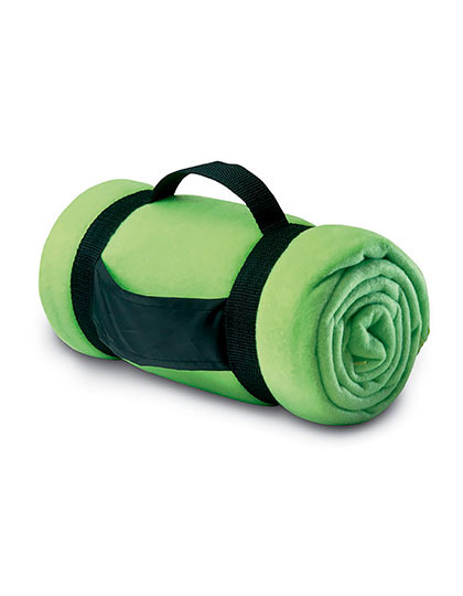 Koc polarowy w kratę LC04342 - Apple Green