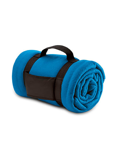 Koc polarowy w kratę z uchwytem LC04342 - Royal Blue 241