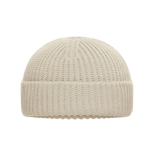 Prazkowana czapka beanie MB7408 - Sandstone