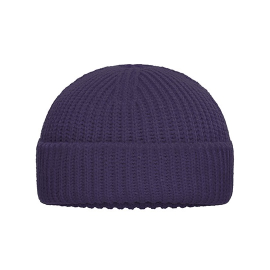 Prazkowana czapka beanie MB7408 - Deep Purple