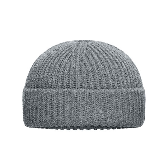 Prążkowana czapka beanie MB7408 - Grey Melange