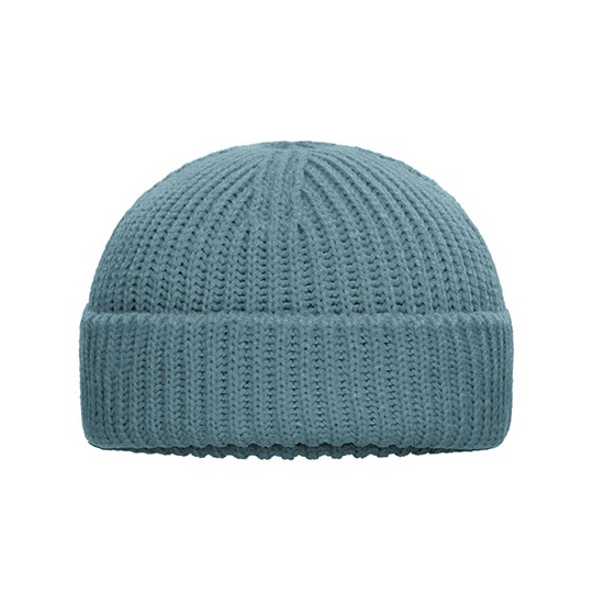 Prazkowana czapka beanie MB7408 - Milky-Blue