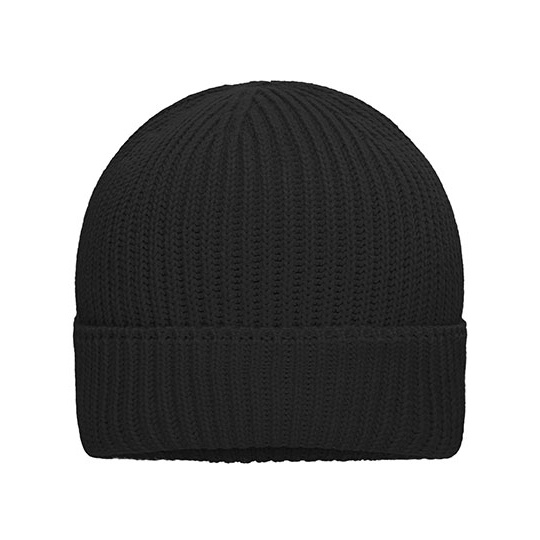 Czapka Zimowa Prążkowana MB7409 - Black