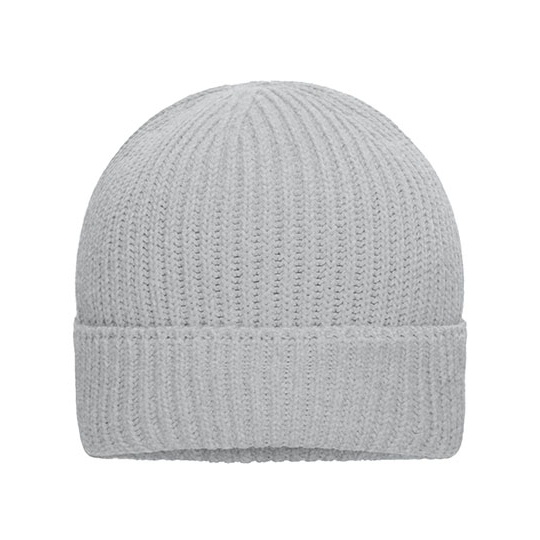 Czapka Zimowa Prazkowana MB7409 - Light Grey Melange