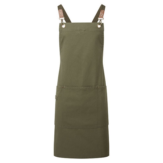 Fartuch Roboczy Plocienny Poliester Recykling PW182 - Olive (ca. Pantone 7763C)