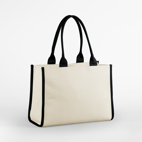 Duża torba twillowa QD633 - Natural & Black