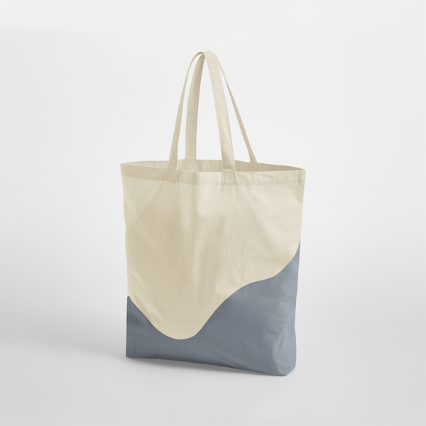 Torba bawelniana maxi WM235 - Natural & Blue Grey