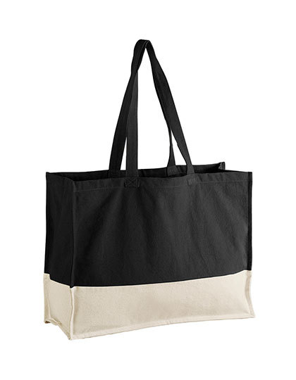 Torba Bawelniana Kontrastowy Panel WM858 - Black & Natural