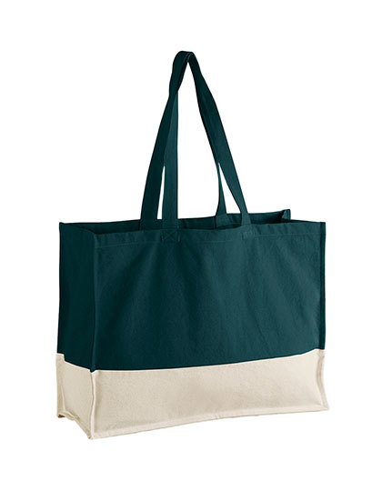 Torba Bawelniana Kontrastowy Panel WM858 - Dark Marine & Natural