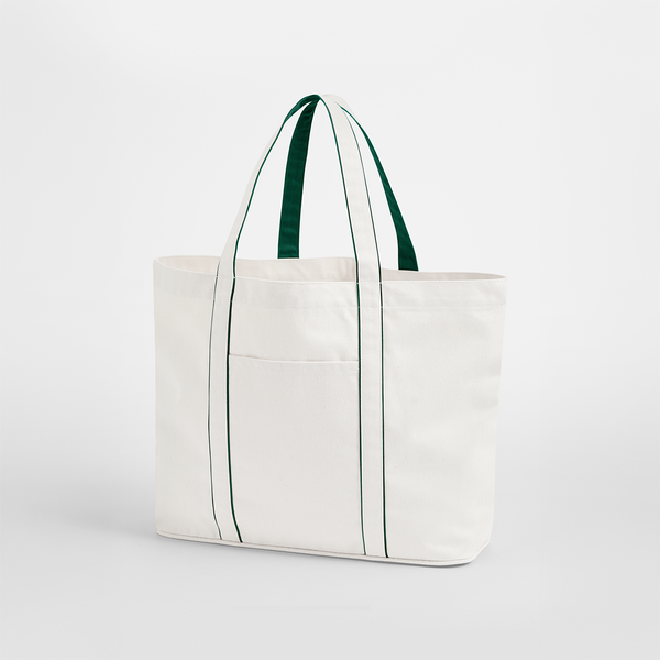 Torba Duza Bawelna Recykling Poliester WM952 - Soft White & Bottle Green