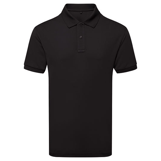 Męska techniczna koszulka polo z krótkim rękawem AQ002 - Black