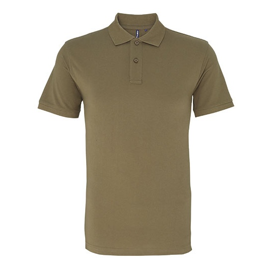 Polo Meskie Klasyczne Bawelniane Pika AQ010 - Khaki
