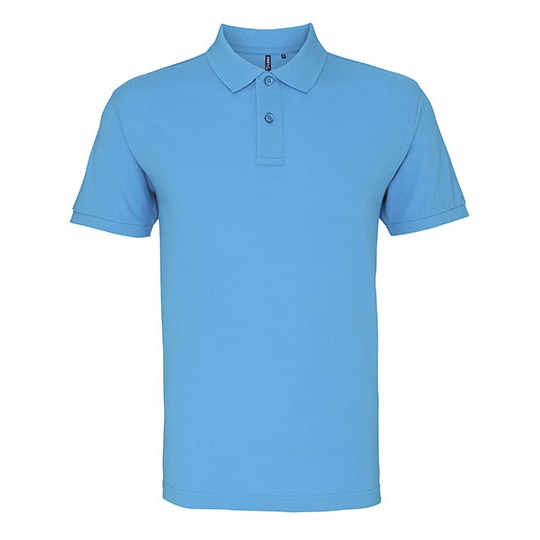Polo Meskie Klasyczne Bawelniane Pika AQ010 - Turquoise