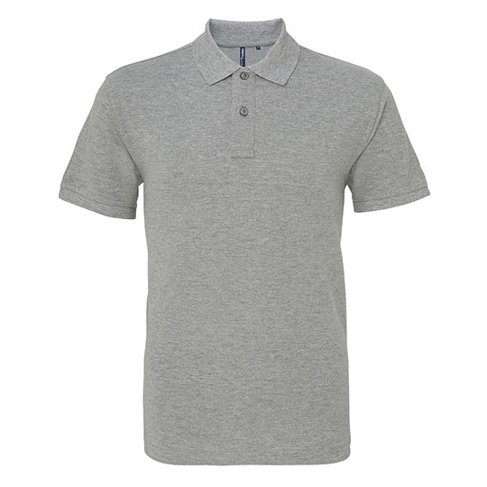 Polo Meskie Klasyczne Bawelniane Pika AQ010 - Heather Grey