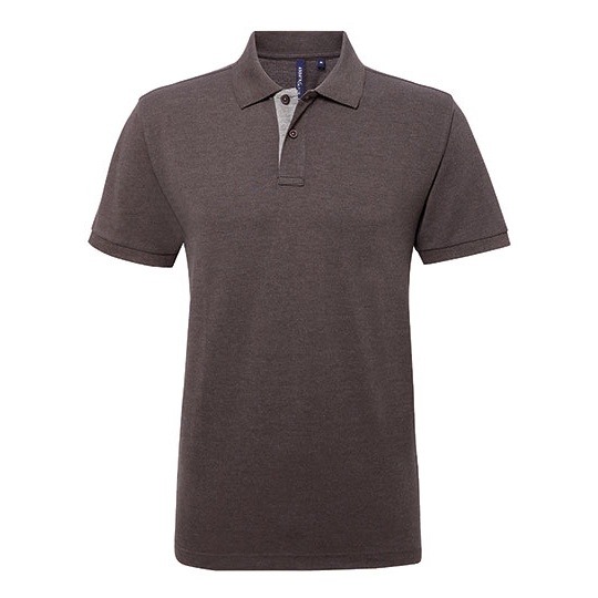 Koszulka Polo Męska Klasyczna Bawełniana AQ012 - Charcoal & Heather Grey