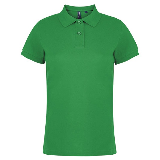 Polo Damskie Dopasowane Bawelniane AQ020 - Kelly