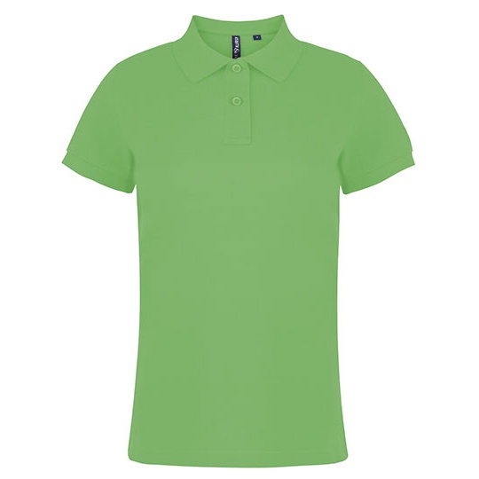Polo Damskie Dopasowane Bawełniane AQ020 - Lime