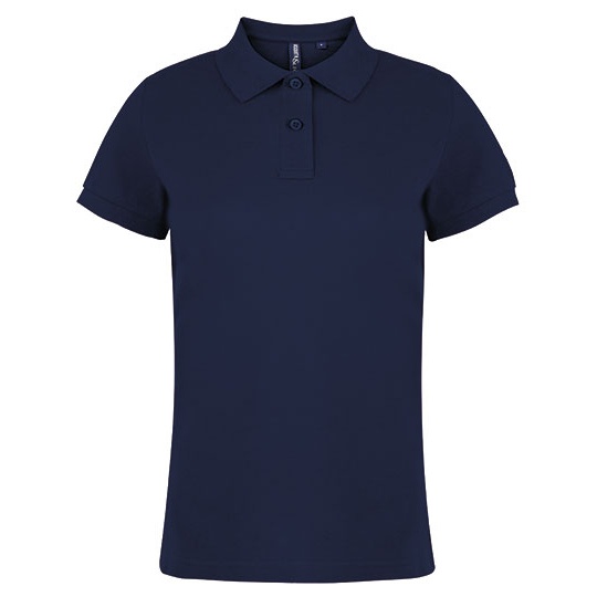 Polo Damskie Dopasowane Bawelniane AQ020 - Navy
